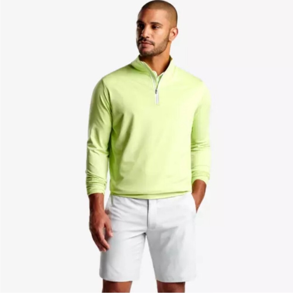 Peter Millar Lime Green Quarter-Zip Sweatshirt
